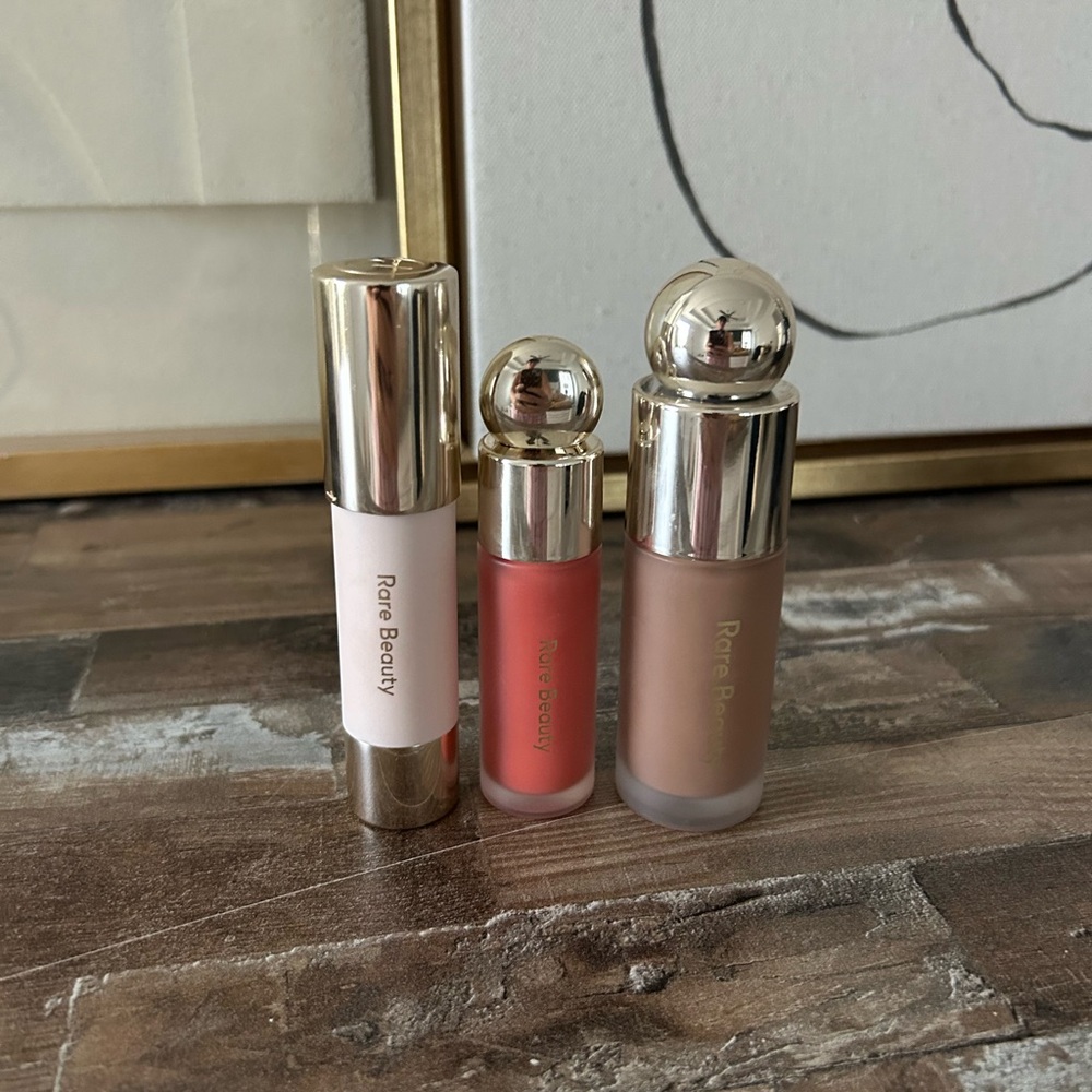 Rare Beauty Lip and Cheek Trio - Pink and Brown